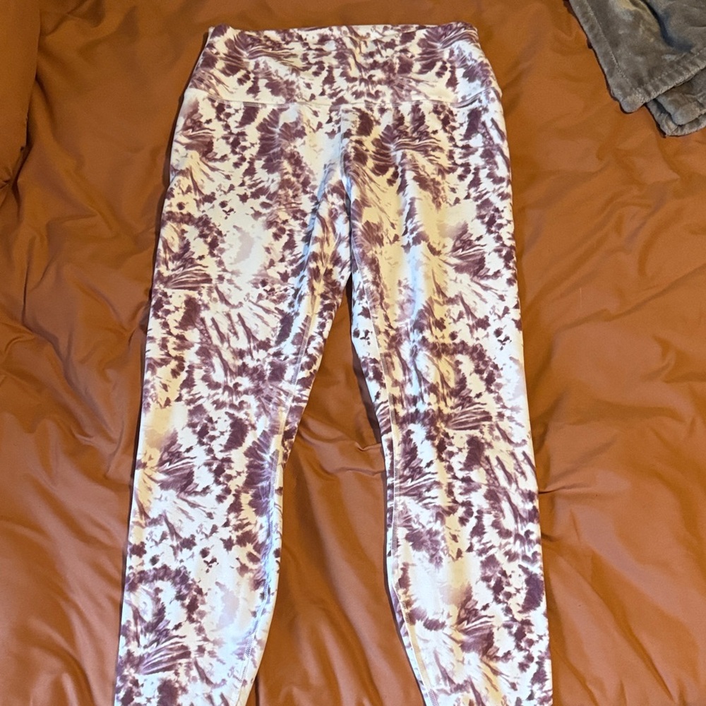 RBX Purple and Cream Tie-Dye Leggings